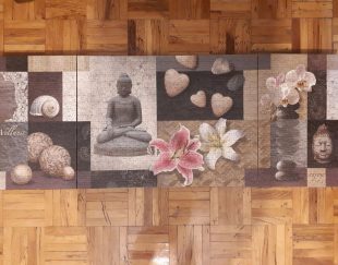 پازل پانوراما سه لته روی شاسی با طرح بودا و سمبل‌های یوگا