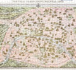 تابلو پازل چیده شده 1000 تکه نقشه پاریس 1910