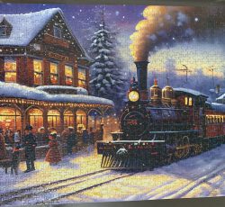 تابلو پازل چیده شده طرح زمستان و کریسمس 1000 تکه