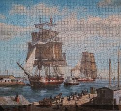 پازل چیده شده بدون قاب طرح بندر لیورپول 2000